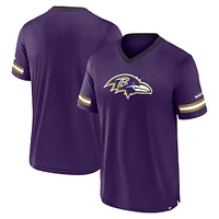 T-shirt empilable à rayures fanatiques violet Baltimore Ravens pour hommes