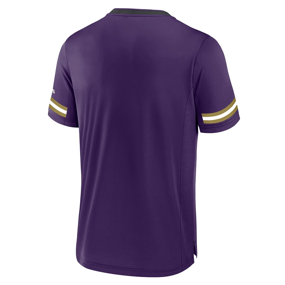 T-shirt empilable à rayures fanatiques violet Baltimore Ravens pour hommes