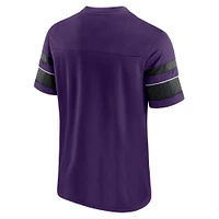 T-shirt à col en V texturé Fanatics Purple Baltimore Ravens pour hommes