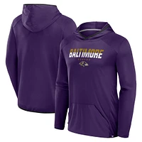 T-shirt à manches longues et capuche pour homme Fanatics Purple Baltimore Ravens Transitional Defender