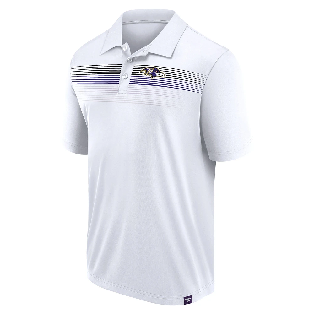 Men's Fanatics White Baltimore Ravens Victory For Us Interlock Polo