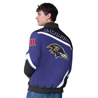 Veste à boutons-pression G-III Extreme Purple Baltimore Ravens Maximum Racing pour homme