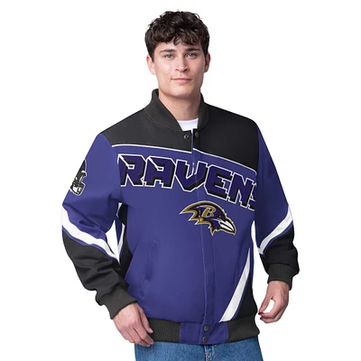 Veste à boutons-pression G-III Extreme Purple Baltimore Ravens Maximum Racing pour homme