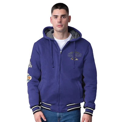 Veste à capuche zippée commémorative G-III Extreme Purple Baltimore Ravens No Huddle pour homme