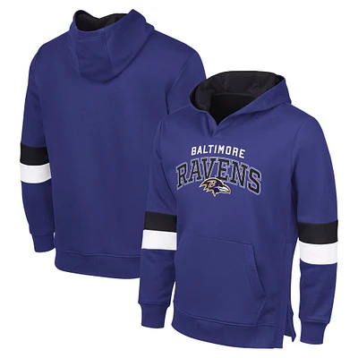 Men's G-III Sports by Carl Banks Purple/Black Baltimore Ravens Adaptive Faceoff Pullover Hoodie