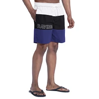 Short de bain G-III Sports by Carl Banks pour homme, violet/noir, Baltimore Ravens Sunrise Volley