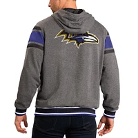 Men's G-III Sports by Carl Banks Purple/Gray Baltimore Ravens Extreme Full Back Reversible Hoodie Full-Zip Jacket