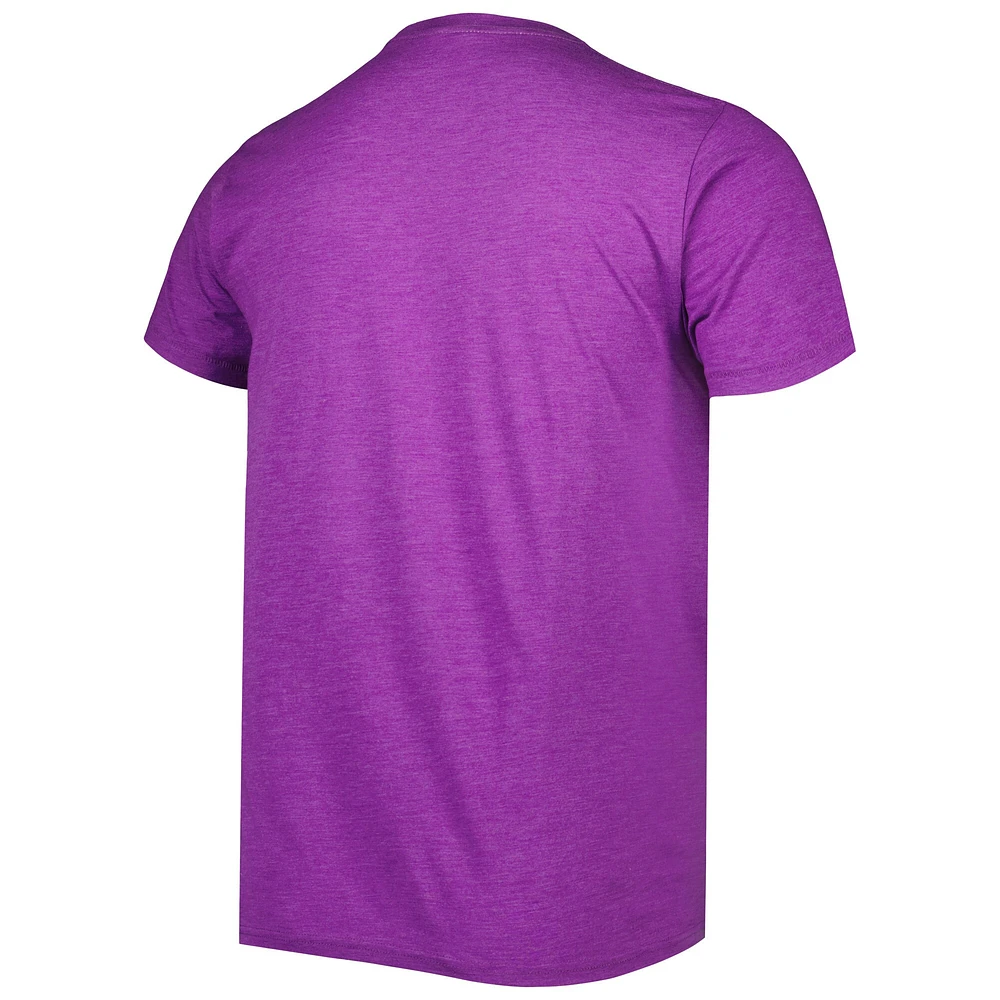 Men's Homage Ray Lewis Heathered Purple Baltimore Ravens NFL Blitz Retired Player Tri-Blend T-Shirt