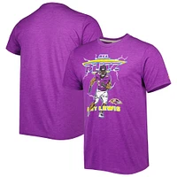 Men's Homage Ray Lewis Heathered Purple Baltimore Ravens NFL Blitz Retired Player Tri-Blend T-Shirt