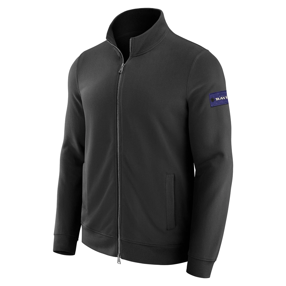 Men's J. Palmer Black Baltimore Ravens QB1 Full-Zip Sweatshirt