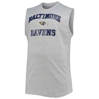 Men's Lamar Jackson Heathered Gray Baltimore Ravens Big & Tall Player Name Number Muscle Tank Top