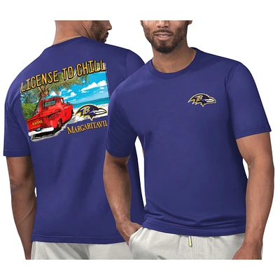 T-shirt Margaritaville Purple Baltimore Ravens pour hommes sous licence se détendre