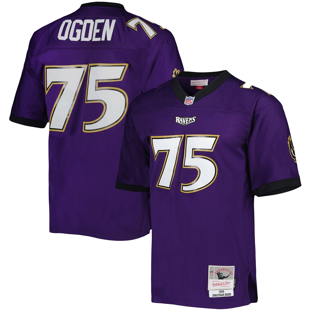 Maillot réplique violet Baltimore Ravens Legacy Replica de Mitchell & Ness Jonathan Ogden pour hommes