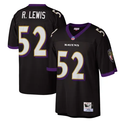 Ray Lewis Baltimore Ravens Autographed Purple Mitchell & Ness Authentic  Jersey with HOF 18 Inscription 