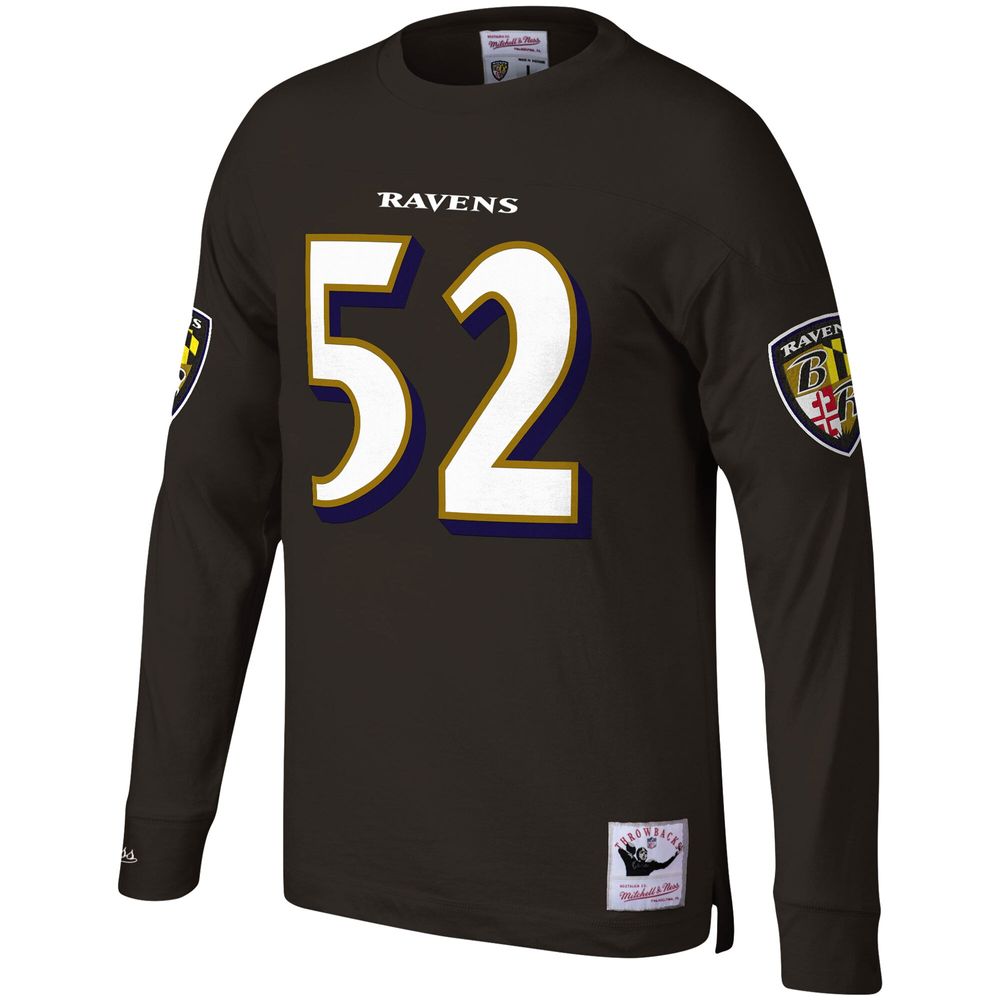 Ray Lewis Baltimore Ravens Football Black Crew T-Shirt S-5XL