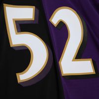 Men's Mitchell & Ness Ray Lewis Purple/Black Baltimore Ravens 2000 Split Legacy Replica Jersey