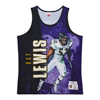 Débardeur violet Mitchell & Ness Ray Lewis Baltimore Ravens 2000 Player Burst pour hommes