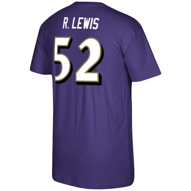 T-shirt violet avec nom et numéro du joueur retraité des Ravens de Baltimore Mitchell & Ness Ray Lewis pour hommes