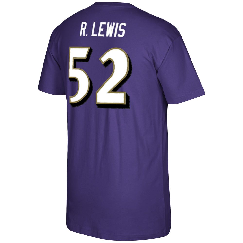 Men's Mitchell & Ness Ray Lewis Purple Baltimore Ravens Retired Player Logo Name Number T-Shirt