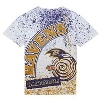 T-shirt blanc sublimé pour homme Mitchell & Ness Baltimore Ravens Team Burst