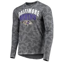 T-shirt à manches longues MSX by Michael Strahan Black pour homme avec motif camouflage Ravens de Baltimore