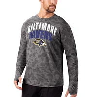 T-shirt à manches longues MSX by Michael Strahan Black pour homme avec motif camouflage Ravens de Baltimore