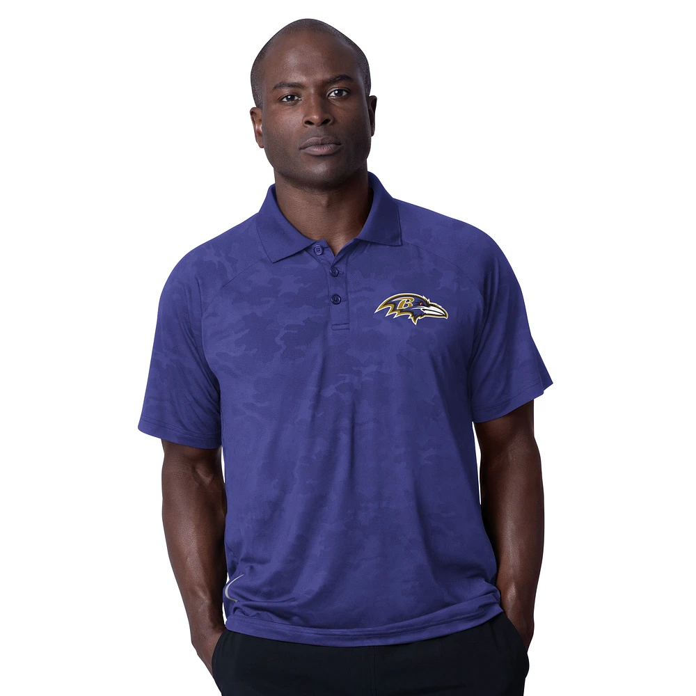 Men's MSX by Michael Strahan Purple Baltimore Ravens Baseline Raglan Polo