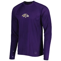 T-shirt raglan à manches longues pour homme MSX by Michael Strahan Purple Baltimore Ravens Interval