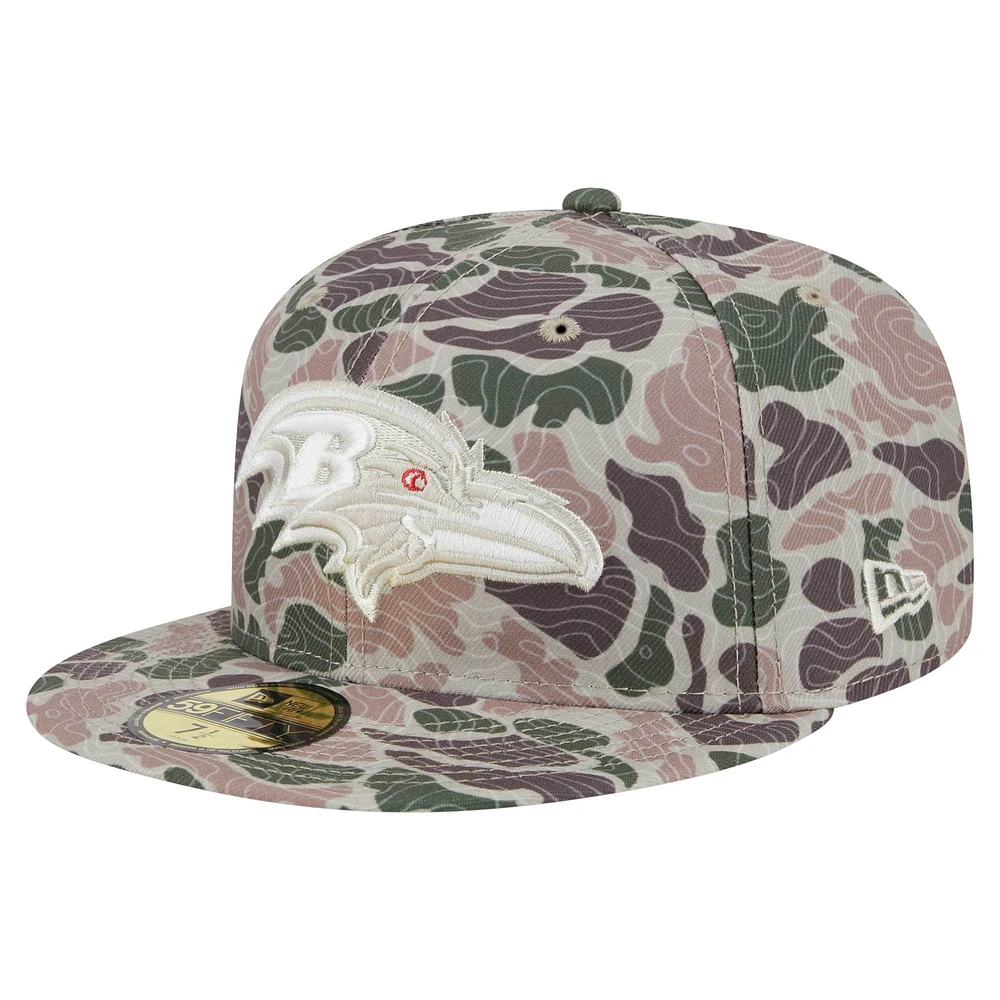 Casquette ajustée 59FIFTY Geo Camo Baltimore Ravens de New Era pour homme