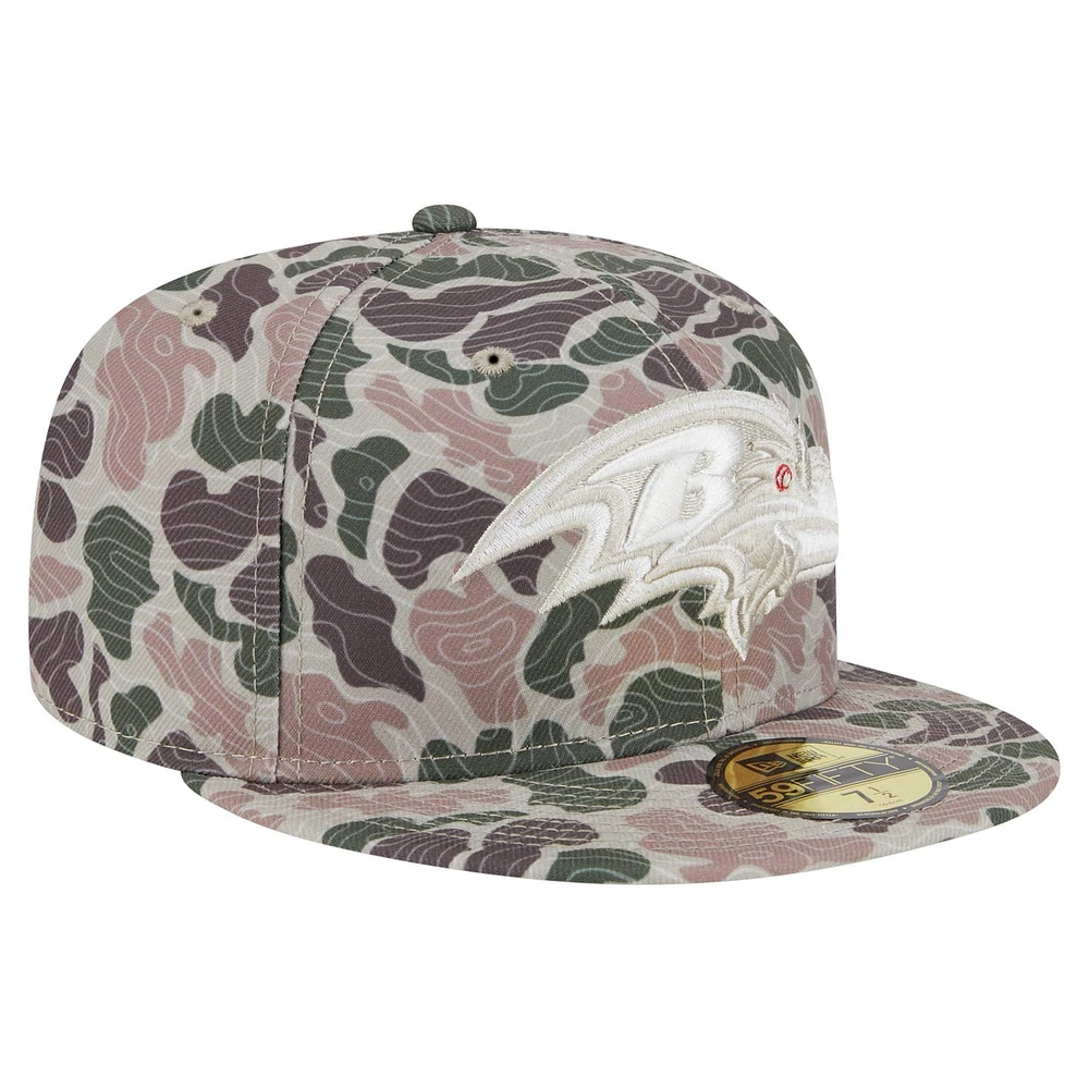 Casquette ajustée 59FIFTY Geo Camo Baltimore Ravens de New Era pour homme