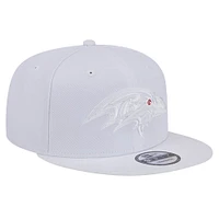 Men's New Era Baltimore Ravens Main White on White 9FIFTY Snapback Hat