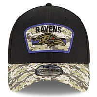Men's New Era Black/Camo Baltimore Ravens 2021 Salute To Service - 39THIRTY Flex Hat
