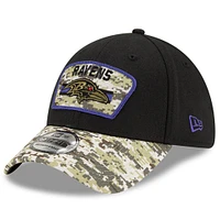 Men's New Era Black/Camo Baltimore Ravens 2021 Salute To Service - 39THIRTY Flex Hat