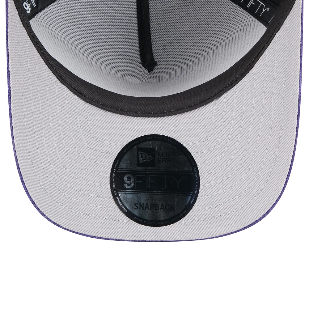 Casquette snapback 9FIFTY A-Frame noire/violette pour homme des Baltimore Ravens, draft NFL 2025, New Era