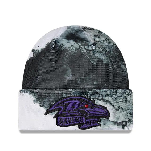 Fanatics Branded Heather Gray Baltimore Ravens Cuffed Knit Hat with Pom