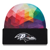 Bonnet en tricot à revers NFL Crucial Catch New Era noir Baltimore Ravens 2023 pour hommes