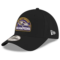 Casquette ajustable 9FORTY Baltimore Ravens 2024 AFC North Division Champions New Era noire pour homme