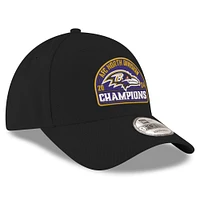 Casquette ajustable 9FORTY Baltimore Ravens 2024 AFC North Division Champions New Era noire pour homme