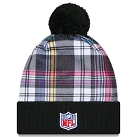 Bonnet en tricot à revers avec pompon NFL Crucial Catch 2024 Baltimore Ravens New Era noir pour homme