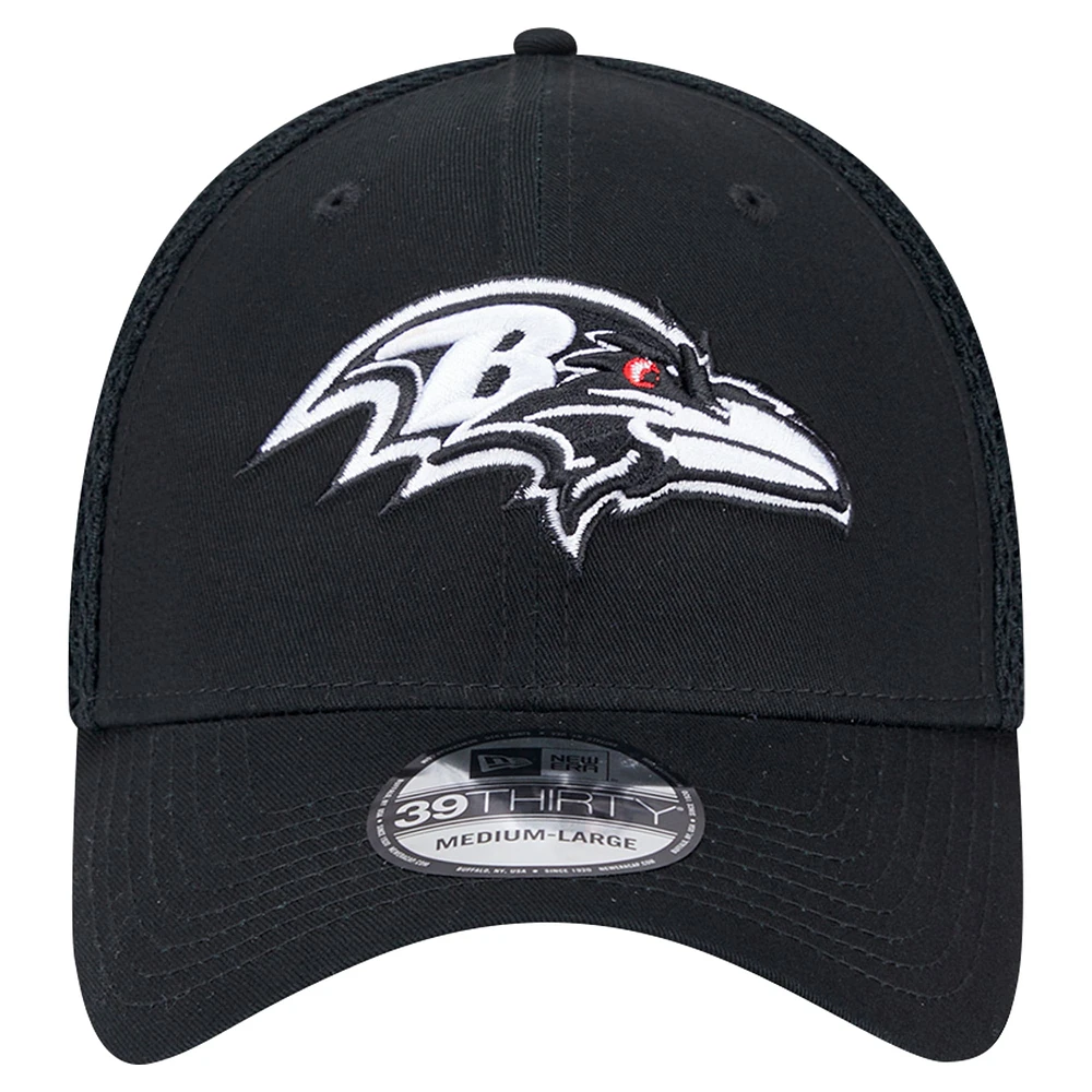 Men's New Era Black Baltimore Ravens 39THIRTY Flex Hat