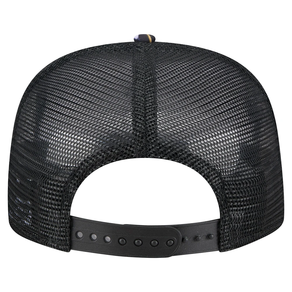 Casquette de golf à visière snapback Baltimore Ravens Adventure Pattern New Era noire pour homme