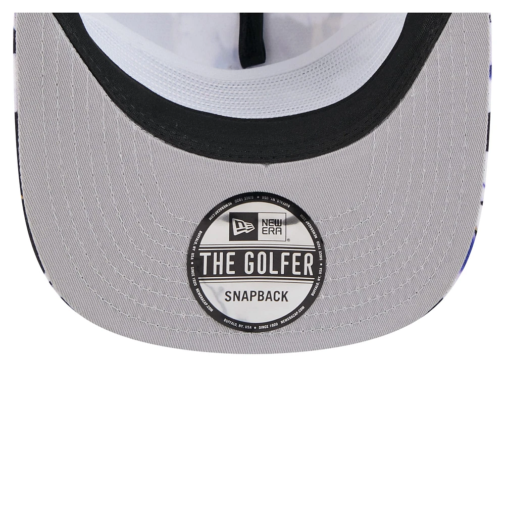 Casquette de golf à visière snapback Baltimore Ravens Adventure Pattern New Era noire pour homme