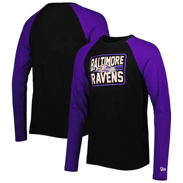 Men's New Era Black Baltimore Ravens Paint Strokes Long Sleeve T-Shirt Size: Extra Large