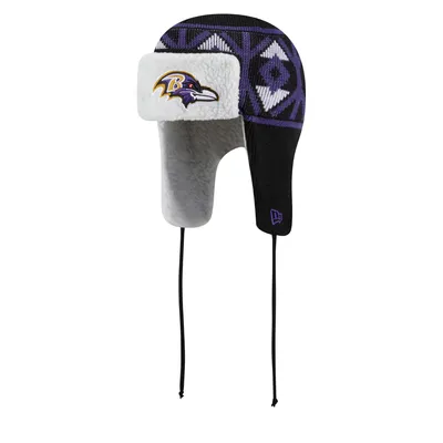 Baltimore Ravens New Era  Knit Trapper Hat -  Black
