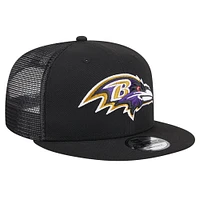 Men's New Era Black Baltimore Ravens Main Trucker 9FIFTY Snapback Hat
