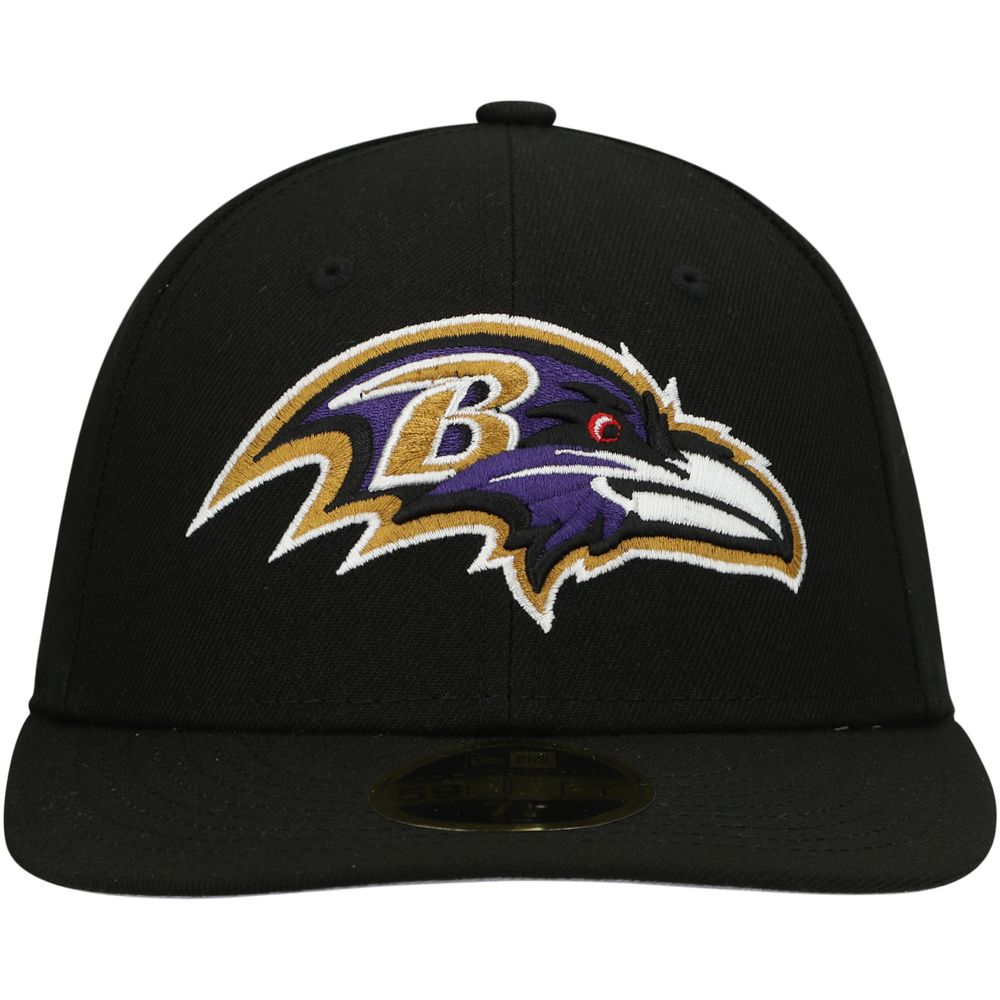 New Era Men's White Baltimore Ravens Omaha Low Profile 59FIFTY Fitted Hat