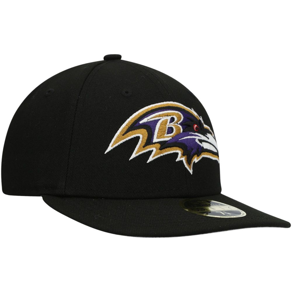 Men's New Era White Baltimore Ravens Omaha Low Profile 59FIFTY Fitted Hat