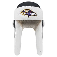 Men's New Era Black Baltimore Ravens Sherpa Trapper Hat