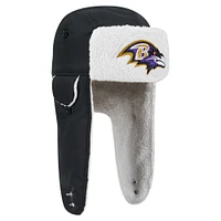 Men's New Era Black Baltimore Ravens Sherpa Trapper Hat