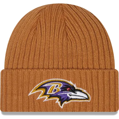 Men's New Era Black Baltimore Ravens Helmet Head Trapper Knit Hat